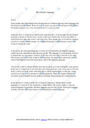 The Global Language | Essay