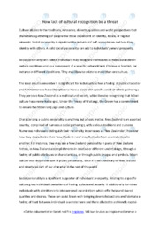 How lack of cultural recognition be a threat