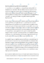 Hjemmeundervisning under koronaepidemien | Rapport