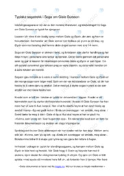 Typiske sagatrekk i Soga om Gisle Sursson | Analyse