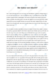 Bør skolen være leksefri | Oppgave