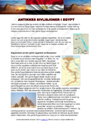 Antikkes sivlisjoner i Egypt | Oppgave