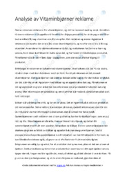 Vitaminbjørner reklame | Analyse