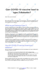 Can COVID-19 vaccine lead to type 2 diabetes | Essay i engelsk