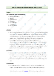 Første Verdenskrig Oppgaver | Prøve i Historie