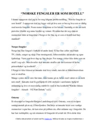 Norske fengsler er som hotel | Osterøy | Analyse på samfunnsfag