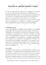 Årsaker til arbeidsledighet I norge | Oppgave på samfunsfag