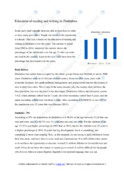 Education of reading and writing in Zimbabwe | Engelsk oppgave