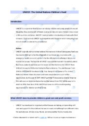 UNICEF | The United Nations Children ́s fund | Analyse i engelsk|