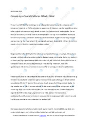 Corona og Cancel Culture Hånd i Hånd