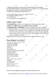 Ulike typer kriser | en psykologisk reaksjon | Oppgave i psykologi