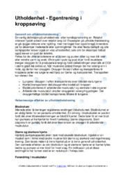 Utholdenhet | Egentrening i kroppsøving | Oppgave i Idrettsfag