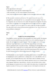 English as an international language | Oppgave i engelsk