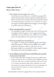 Youth crime in the UK | Britains Mean Street | Oppgave i engelsk