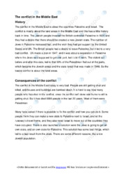 The conflict in the Middle East | Oppgave i Engelsk