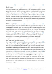 What is a body image | Oppgave i engelsk