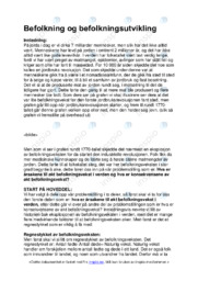 Befolkning og befolkningsutvikling | Oppgave i geografi