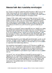 Ideene bak russiske revolusjon | Oppgave i historie og filosofi