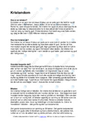 Kristendom | Tro, begynnelse, Bibelen | Oppgave i religion