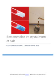Bestemmelse av krystallvann i et salt | Forsøk i kjemi