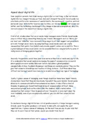 Appeal about digital life | Selvskrevet essay i norsk