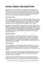 Social Media and Addiction | Oppgave I Engelsk