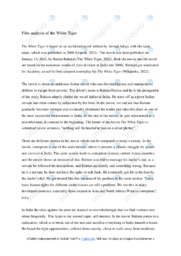 The White Tiger | Filmanalyse i engelsk | Arvind Adiga