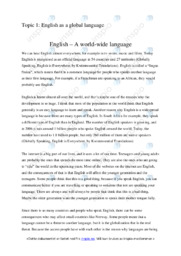 English as a global language | Essay | Oppgave | Engelsk