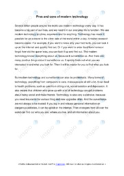 Pros and cons of modern technology | Oppgave i engelsk