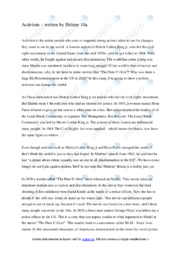 Activism | Essay | Oppgave | Skriveokt | Engelsk