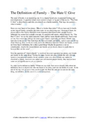 The Definition of Family | Essay | Oppgave | Engelsk