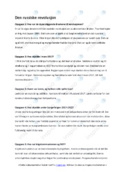 Den russiske revolusjon | 1917 | Oppgave | Historie