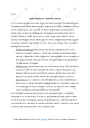 Typical Englishman | Interview summary | English