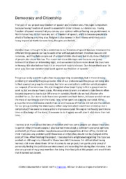 Democracy and Citizenship | Essay | Engelsk
