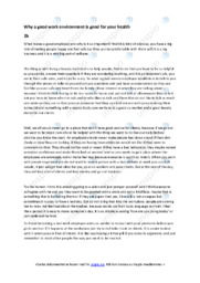 A good work environment | Essay | Engelsk