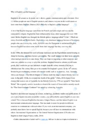 A global language | Essay | Oppgave | Engelsk