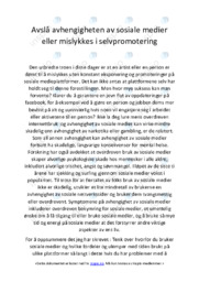 Avhengigheten av sosiale medier | Korttekst | Norsk