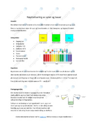Nøytralisering av syrer og baser | Forsøk