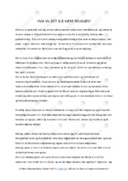 Hva vil det si å være religiøs | Oppgave i religion og etikk
