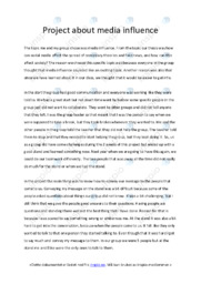 Project about media influence | Oppgave i engelsk