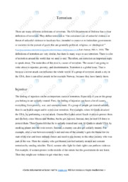 Terrorism | Injustice, Poverty, Discrimination | Oppgave i engelsk