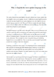 Why is English the most spoken language | Oppgave i engelsk