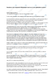 Nasjonale fellesskapet truet | Globalisert verden | Oppgave