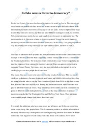 Threat to democracy | Fake news | Essay | Engelsk