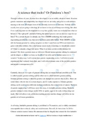 A science that rocks, or Pandora´s box | Oppgave i engelsk