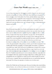 Grave New World | Are you living a truly happy life | Oppgave