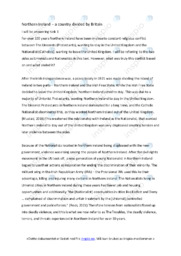 Northern Ireland | A country divided by Britain | Essay i engelsk