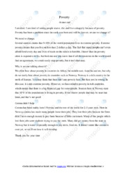 Poverty | We need to change | Tale i engelsk