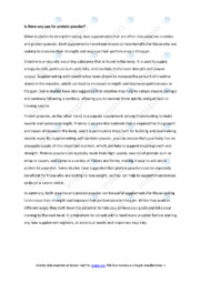 Is there any use for protein powder | Essay i engelsk