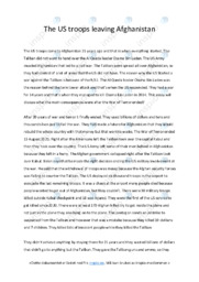 The US troops leaving Afghanistan | Oppgave i historie